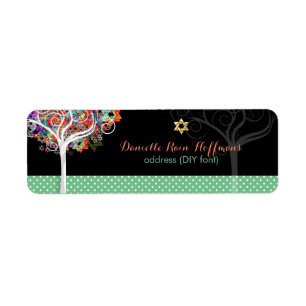 PixDezines tree of life/mitzvah Label