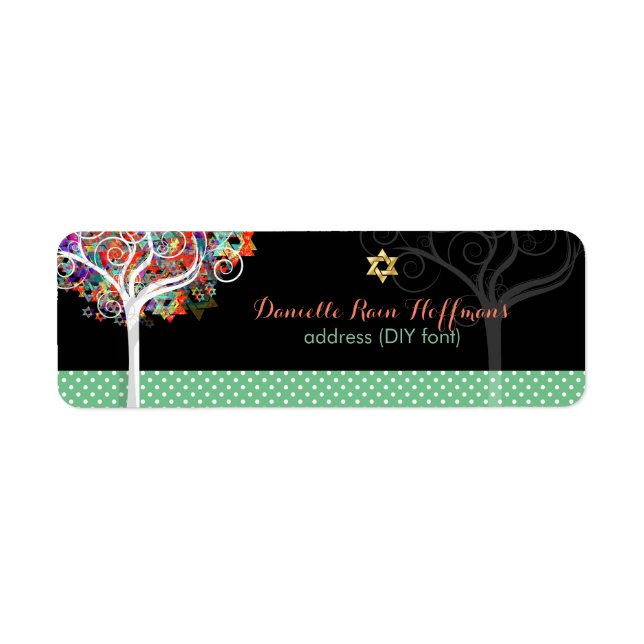 PixDezines tree of life/mitzvah Label (Front)