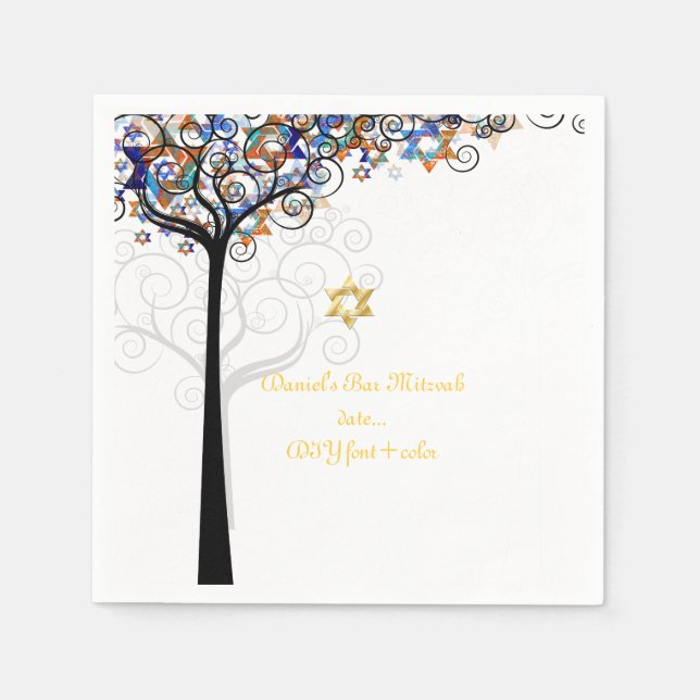 PixDezines tree of life/mitzvah Napkins (Front)