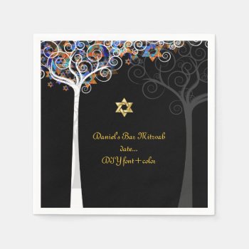 Pixdezines Tree Of Life/mitzvah Paper Napkins by custom_mitzvah at Zazzle