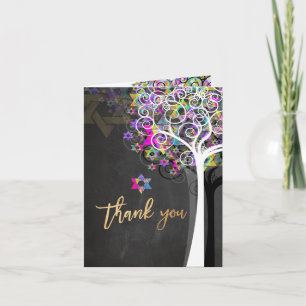 PixDezines tree of life/thank you/Chalkboard Letterpress Thank You Card