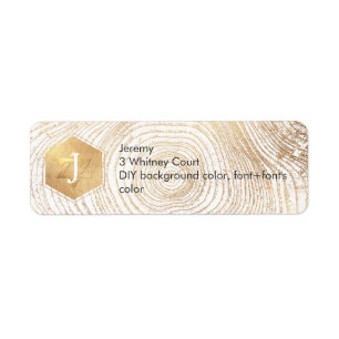PixDezines Tree Rings, Faux Gold Honeycomb Label