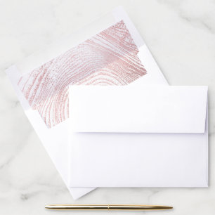PixDezines Tree Rings Faux Rose Gold Foil Envelope Liner