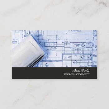 Pixdezines Trendy Arachitech Blue Print Paper Business Card by Create_Business_Card at Zazzle