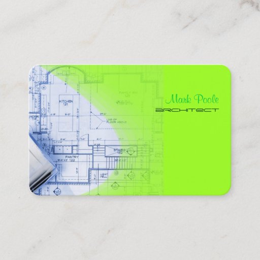 Customizable PixDezines Trendy Architect Electric Green Business Card