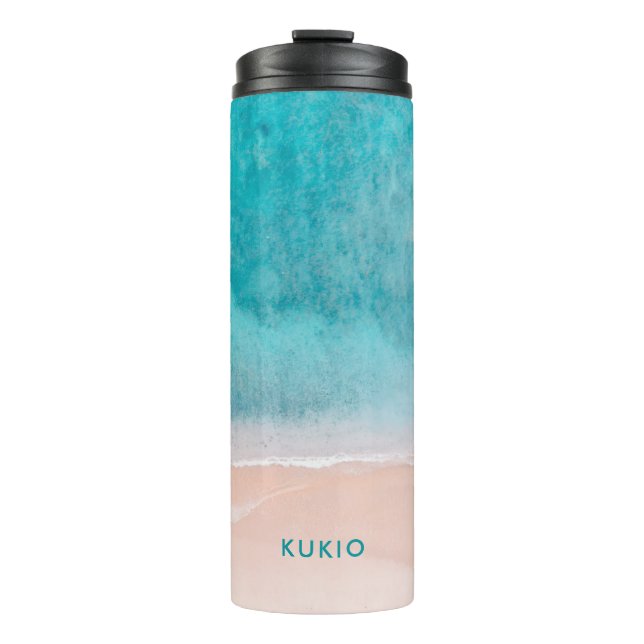 PixDezines Tropical Beach Thermal Tumbler (Front)