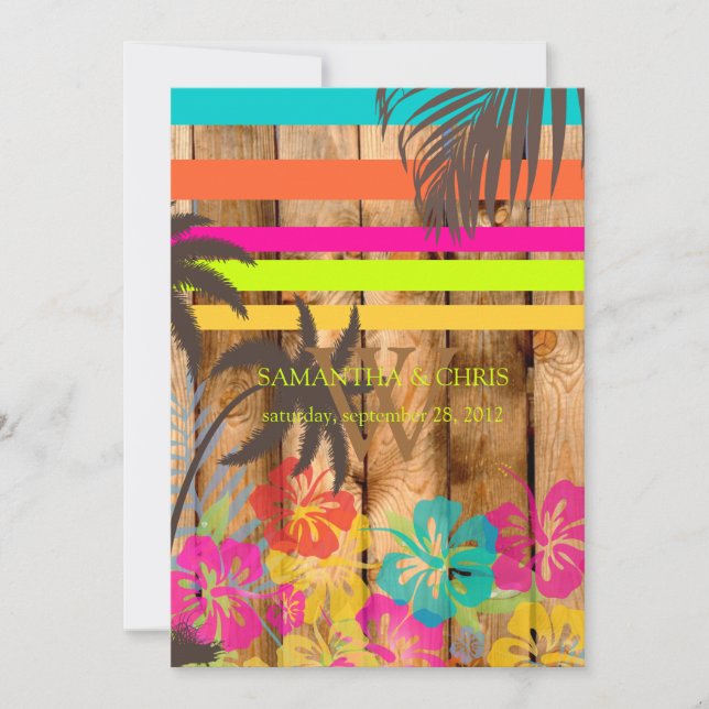 PixDezines tropical grunge/beach theme/DIY colors Invitation (Front)