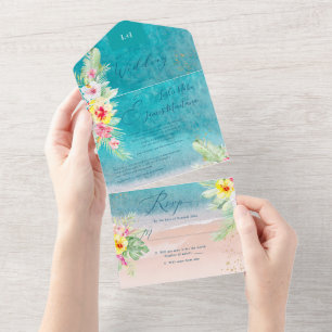 PixDezines Tropical Paradise Beach Event All In On One Invitation