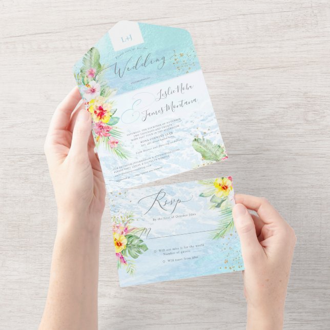PixDezines Tropical Paradise Beach Event  All In One Invitation (Tearaway)
