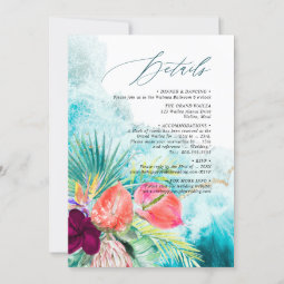 PixDezines Tropical Paradise Beach Wedding Invitation | Zazzle