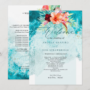 PixDezines Tropical Paradise Beach Wedding Program