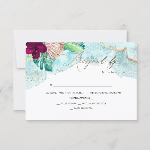 PixDezines Tropical Paradise Beach Wedding RSVP Invitation | Zazzle