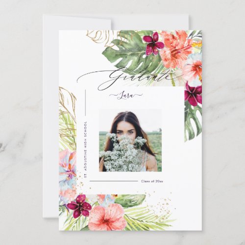 PixDezines Tropical ParadiseGraduation Luxe Script Announcement