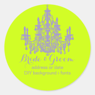 PixDezines tulip violet chandelier Classic Round Sticker