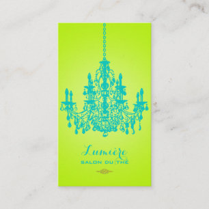 PixDezines turquoise crystal chandelier/DIY color Business Card