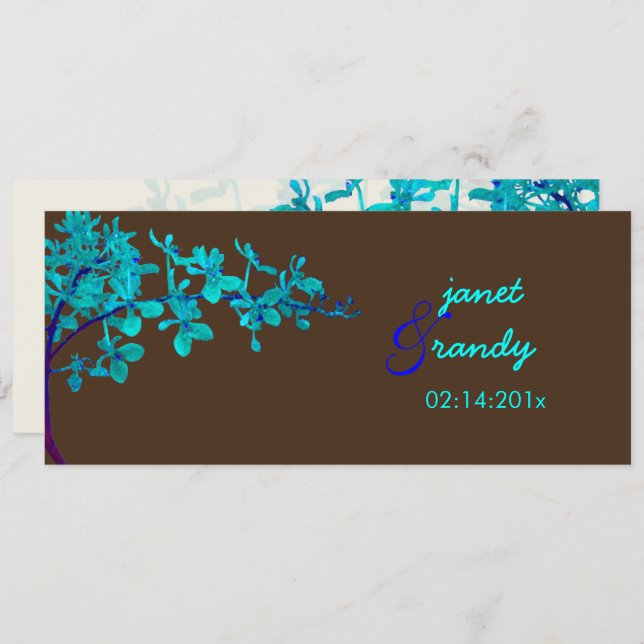 PixDezines TURQUOISE ORCHIDS/RENANTHERA/DIY color Invitation (Front/Back)