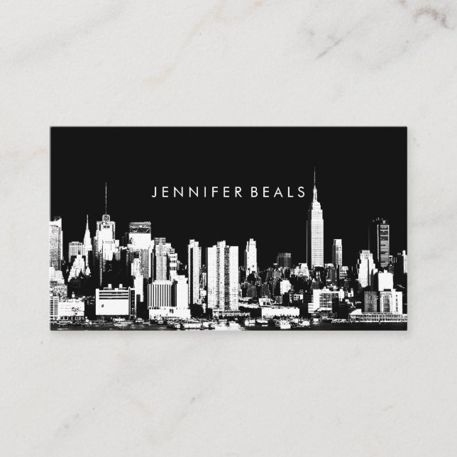 PixDezines twin towers NYC skyline ♥ Business Card (Front)