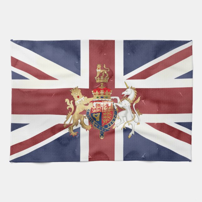 PIXDEZINES UNION JACK and INSIGNIA Kitchen Towel (Horizontal)