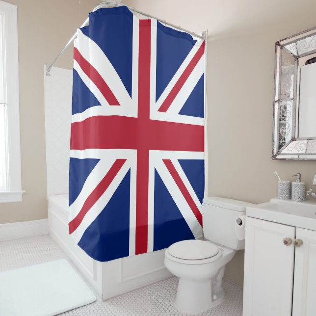 PixDezines Union Jack Shower Curtain (In Situ)