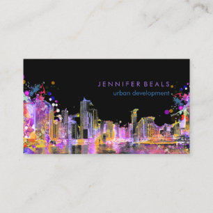 PixDezines urban grunge lakeshore color run♥ Business Card