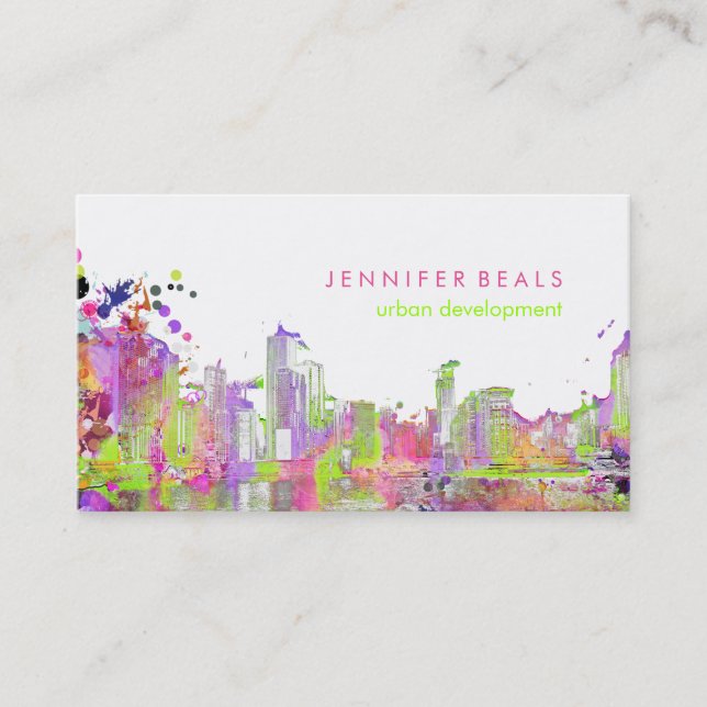 PixDezines urban grunge lakeshore color run♥ Business Card (Front)