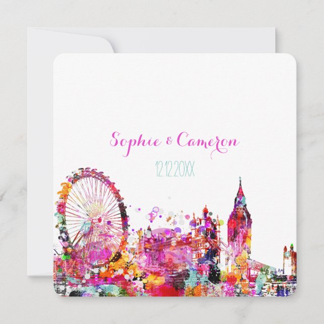 PixDezines urban/london/DIY background color Invitation (Front)