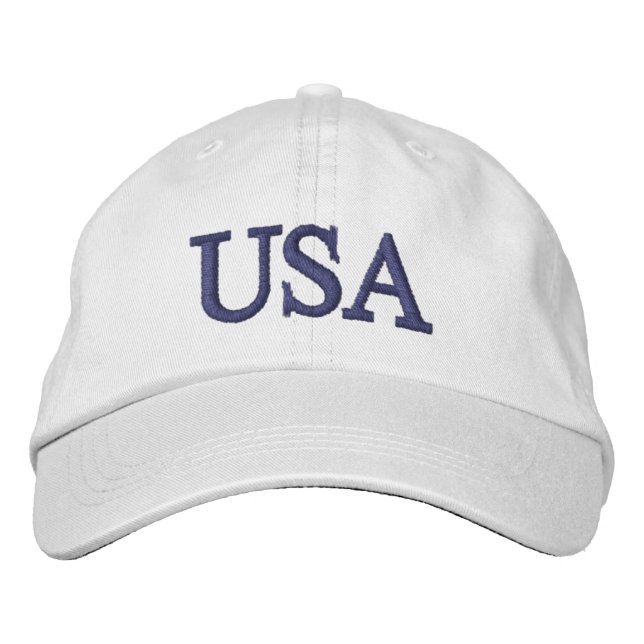 PixDezines USA DIY font+color/embroidered Embroidered Baseball Hat (Front)