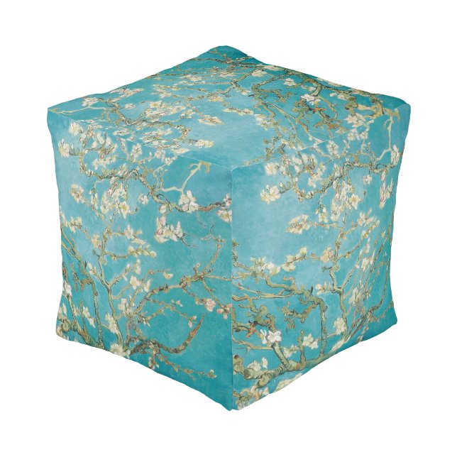 PixDezines van gogh almond blossoms/st. remy Pouf (Angled Back)