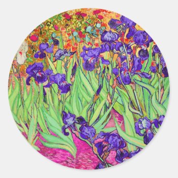 Pixdezines Van Gogh Iris/st. Remy Classic Round Sticker by The_Masters at Zazzle