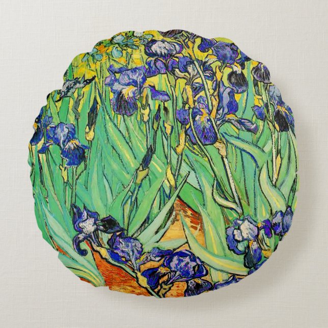 PixDezines van gogh iris/st. remy Round Pillow (Front)