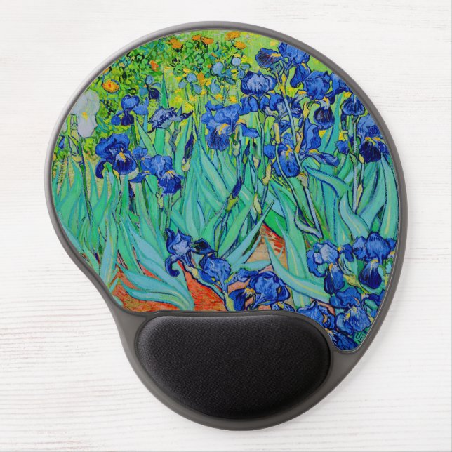 PixDezines van gogh irises/st. remy Gel Mouse Pad (Front)