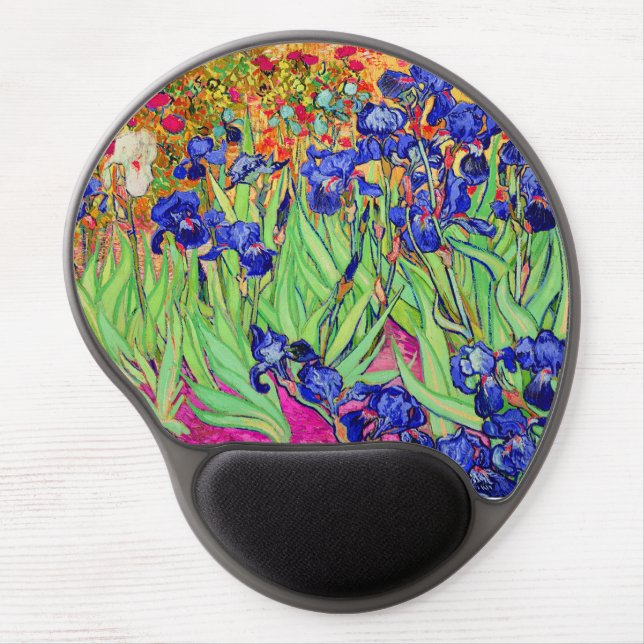 PixDezines van gogh irises/st. remy Gel Mouse Pad (Front)