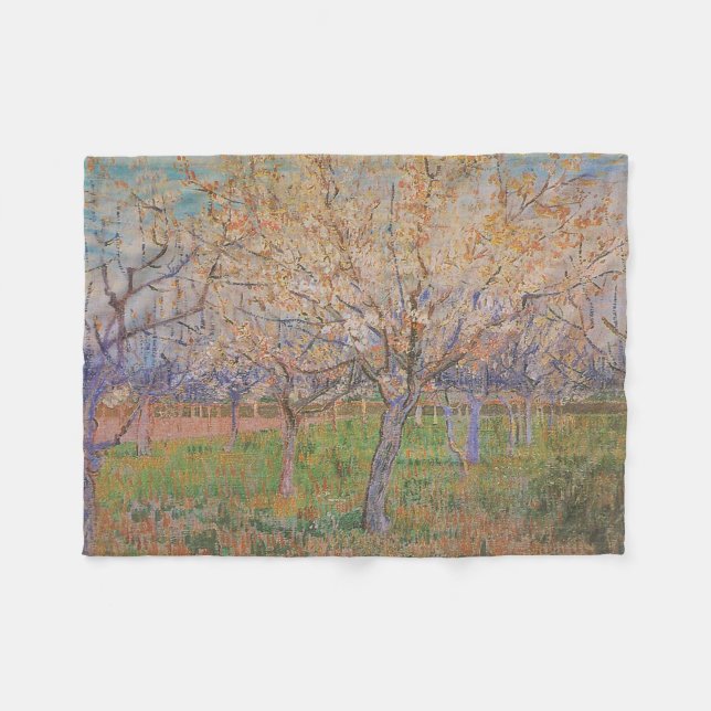 PixDezines van gogh/peach blossoms/st. remy Fleece Blanket (Front (Horizontal))