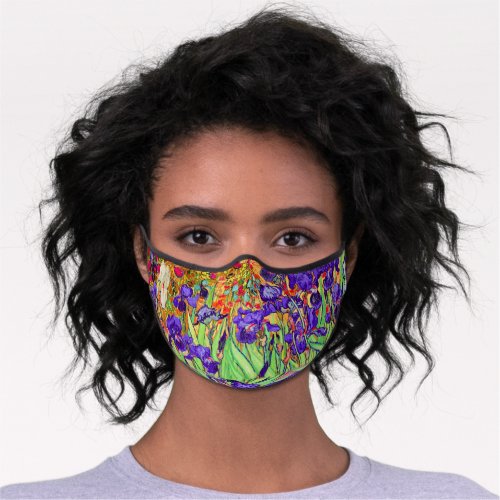 PixDezines Van Gogh Purple bearded irises Premium Face Mask
