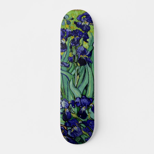 PixDezines van gogh purple irises Skateboard Deck (Front)