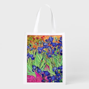 Pixdezines Van Gogh/purple Irises/st. Remy Reusable Grocery Bag by The_Masters at Zazzle