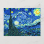 PixDezines van gogh starry night Postcard<br><div class="desc">Van Gogh's famous painting,  "The Starry Night." Painted during his stay at the Saint Remy asylum in the 1880's,  van Gogh depicted the rolling hills and cypress trees he saw from his window.  Digitally enhanced by PixDezines.  Copyright © 2008-2016 PixDezines.com™ and PixDezines™ on zazzle.com. All rights reserved.</div>