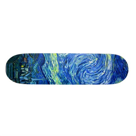 Pixdezines Van Gogh Starry Night Skateboard Deck