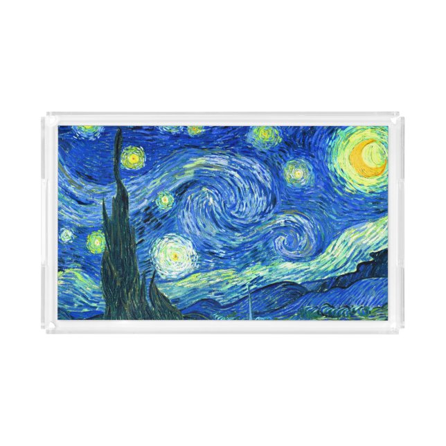 PixDezines van gogh starry night/st. remy Acrylic Tray (Front)