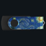 PixDezines Van Gogh Starry Night/St. Remy USB Flash Drive<br><div class="desc">Van Gogh's famous painting,  "The Starry Night." Painted during his stay at the Saint Remy asylum in the 1880's,  van Gogh depicted the rolling hills and cypress trees he saw from his window.  Digitally enhanced by PixDezines.  Copyright © 2008-2016 PixDezines.com™ and PixDezines™ on zazzle.com. All rights reserved.</div>