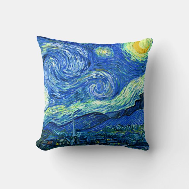 PixDezines van gogh starry night Throw Pillow (Front)