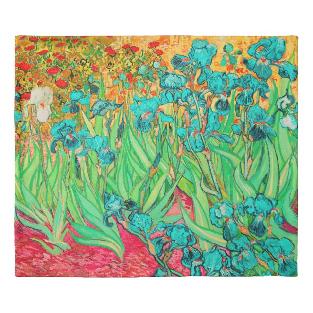 PixDezines Van Gogh Teal Iris/St. Remy Duvet Cover (Front)