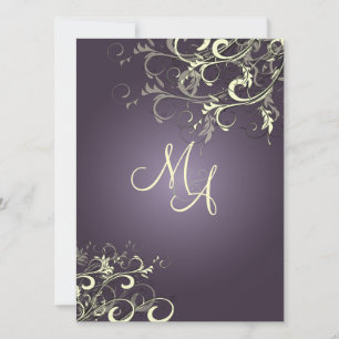 PixDezines Vanilla Swirls/DIY Dark Purple Bckgrnd Invitation