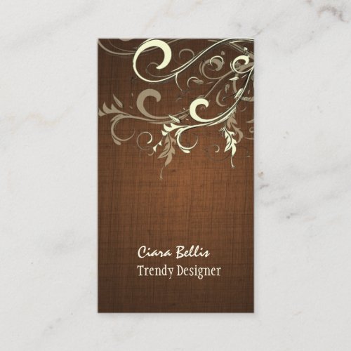 PixDezines vanilla swirls/faux linen Business Card