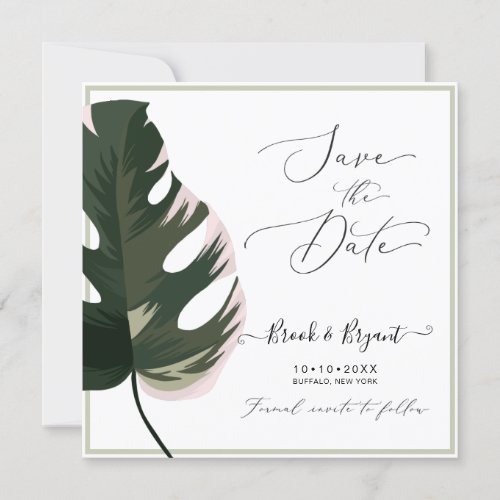 PixDezines Variegated Monstera Leaves Invitation