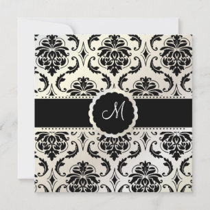 PixDezines Vendome Damask / Black + White Invitation