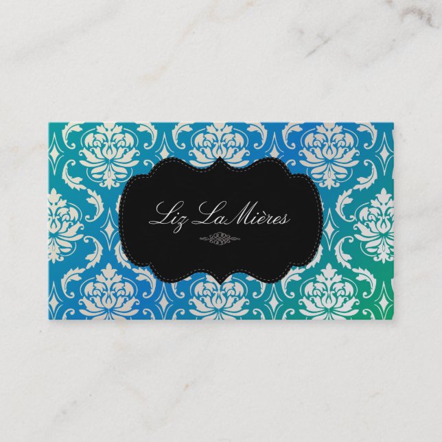 PixDezines Vendome Damask Business Card (Front)