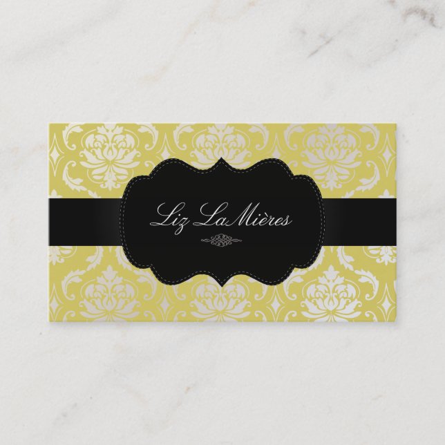 PixDezines Vendome Damask Business Card (Front)