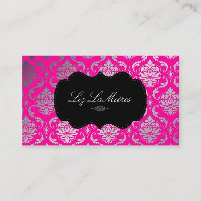 PixDezines Vendome Damask Business Card (Front)