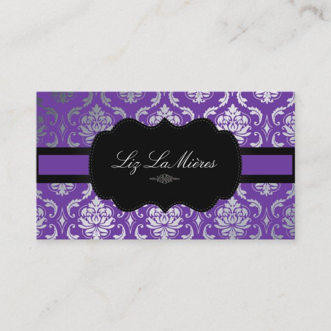PixDezines Vendome Damask/diy background Business Card (Front)